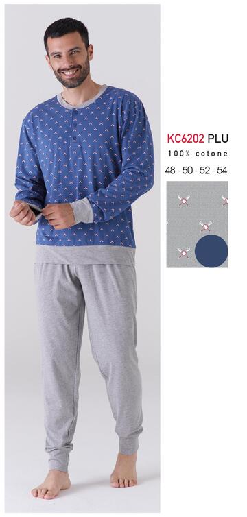 KAREKC6202 PLU- kc6202 plu pigiama uomo m/l cotone - Fratelli Parenti